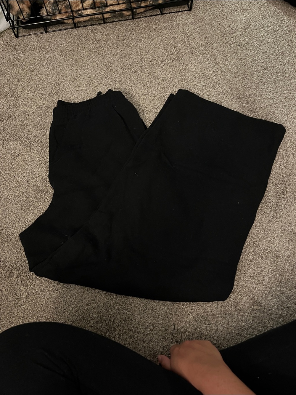 SKIMS Black Wide Leg Pull-On Pants
